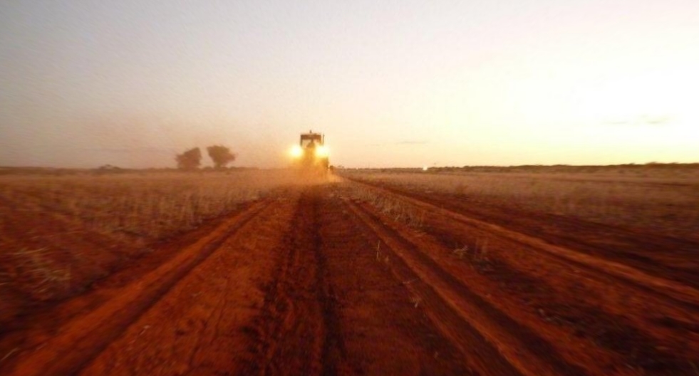 Terra Grata at Morawa: 1050 hectare project established 2010. Site preparation work using specifically designed equipment